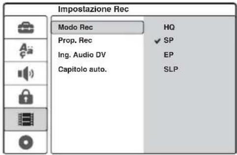 SONY DARRD100 - Impostazioni per la registrazione - 1