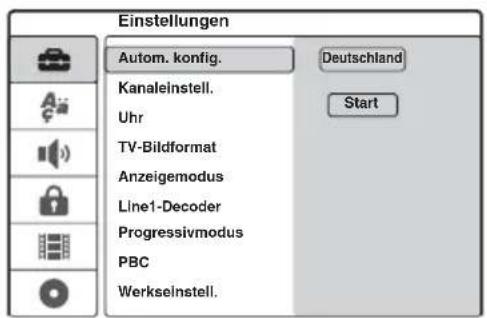 SONY DARRD100 - Fernseh- und Videoeinstellungen - 1
