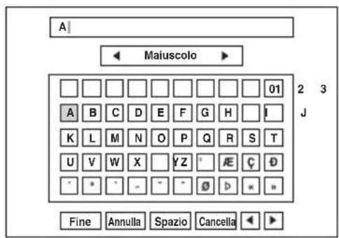 SONY DARRD100 - Spostarsi sulla paletta dei caratteri, premere ←/↑/↓/→ per selezionare il carattere, quindi premere ENTER. - 1