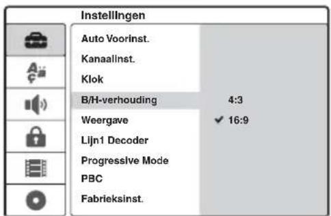SONY DARRD100 - Druk op ↑/↓ om het item te selecteren dat u wilt instellen en druk vervolgens op →. - 1