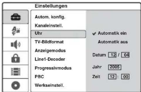 SONY DARRD100 - Einstellen der Uhr - 1