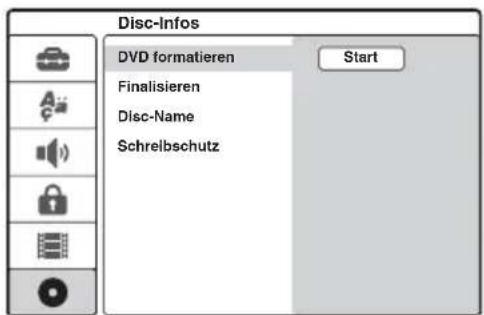 SONY DARRD100 - Wählen Sie [DVD formatieren] und drücken Sie →. - 1