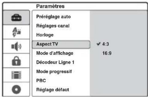 SONY DARRD100 - Appuyez sur ↑/↓ pour sélectionner l'option que vous souhaitez configurer, puis appuyez sur ENTER pour confirmer. - 1