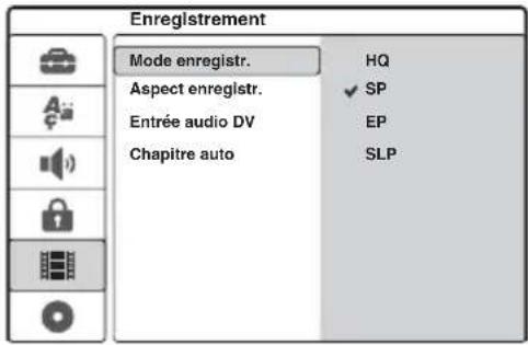 SONY DARRD100 - Réglages d'enregistrement - 1