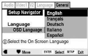 PIONEER XVDV88 - Choisissez une langue pour le menu OSD. - 1