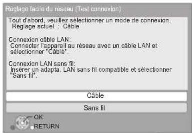 PANASONIC SCBT330 - Selectionnez "Cable" ou "Sans fil" puis appuyez sur [OK]. - 1