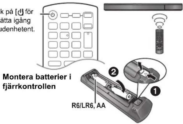 PANASONIC SCBT270 - Sätt igång huvudenheten - 1