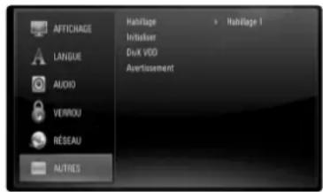 PIONEER XVBD500FS - Menu [AUTRES] - 1