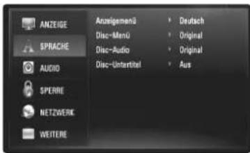 PIONEER XVBD500FS - Das Menu [SPRACHE] - 1