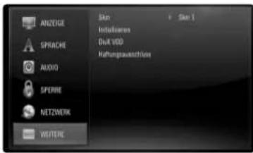 PIONEER XVBD500FS - Das Menu [WEITERER] - 1