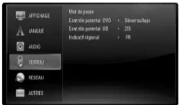 PIONEER SBD500FS - Menu [VERROU] (Contrôle parental) - 1