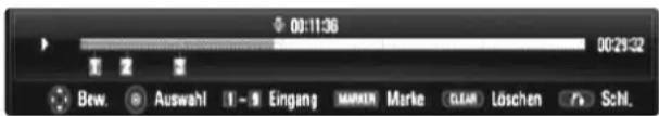 03:11:36 00:29:32 Bew. Auswahl 1 - 1 Eingang MARKER Marke CLEAR Löschen Schl.