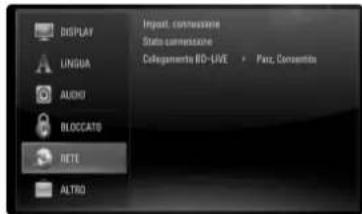 DISPLAY LINGUA AUDIO BLOCATO NETT ALTRO Import, compressione State compressione Collegamenti BD-LIVE Farc, Consetti