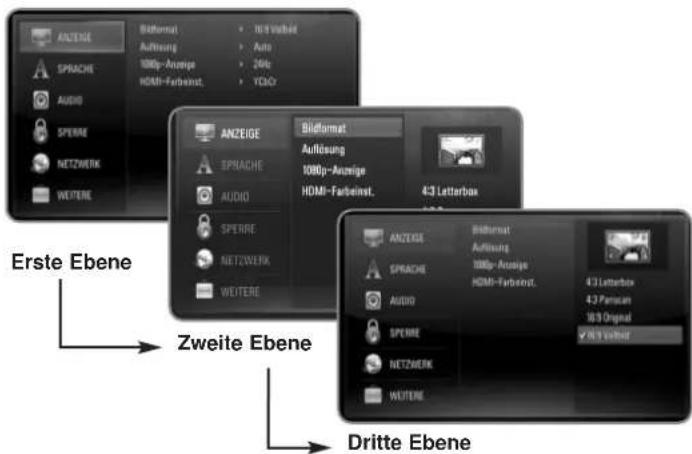 ANZEIGE SPRACHE AUDIO SPERRE NETZWERK WEITERE Bildformat Auftrag 100Gp-Ausige HDMI-Farbeinst. Net Verbind Auto 24Gp YGO Anzeige SPRACHE AUDIO SPERRE NETZWERK WEITERE Bildformat Auftrag 100Gp-Ausige HDMI-Farbeinst. 43 Letterbox ANZEIGE SPRACHE AUDIO SPERRE NETZWERK WEITERE Bildformat Auftrag 100Gp-Ausige HDMI-Farbeinst. 43 Letterbox 43 Pensions 18.9 Original Net Verbind Dritte Ebene