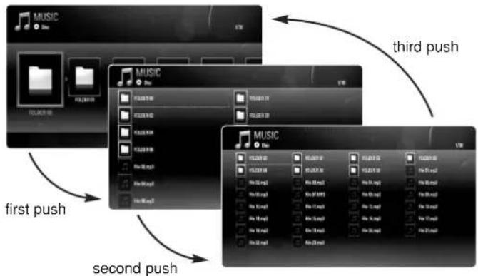 PIONEER SBD500FS - Changing content list view - 4