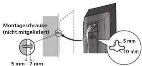 Montageschraube (nicht mitgeliefert) 5 mm - 7 mm 5 mm 10 mm