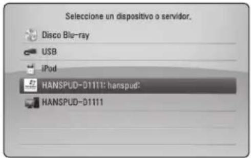 Selecione un dispositivo o servidor. Disco Blu-ray USB iPod HANSPUD-D1111: hanspud: HANSPUD-D1111