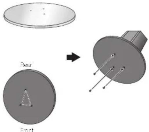 PIONEER HTS560DV - Attach the speaker stand bases to the stems using the screws provided. - 1