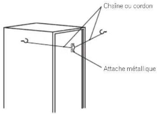 PIONEER HTS560DV - Fixez chacun des haut-parleurs avant et d'ambiance au moyen de l'attache métallique fournie. - 1