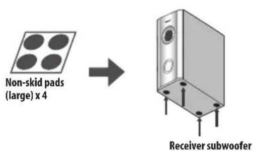 PIONEER HTS560DV - Attach the speaker stand bases to the stems using the screws provided. - 4