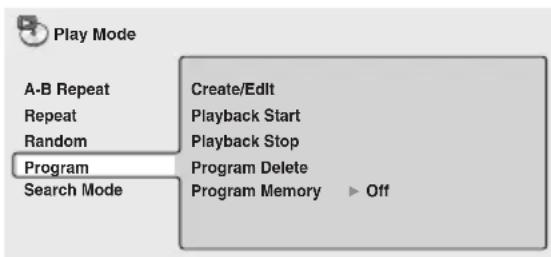 PIONEER HTZ940DV - Select 'Program' from the list of functions on the left. - 1