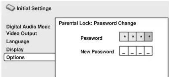 PIONEER HTZ940DV - Sélectionnez 'password change'. - 2