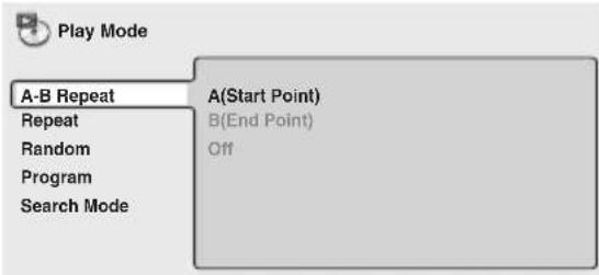 PIONEER HTZ940DV - Select 'A-B Repeat' from the list of functions on the left. - 1