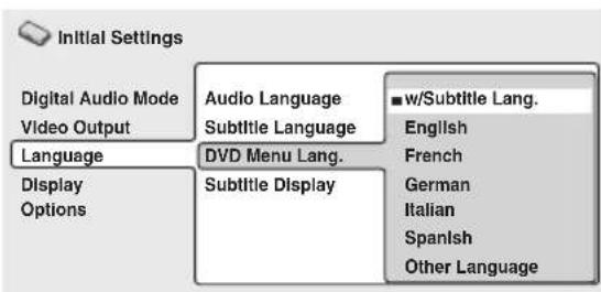 PIONEER HTZ940DV - DVD Menu Language - 1
