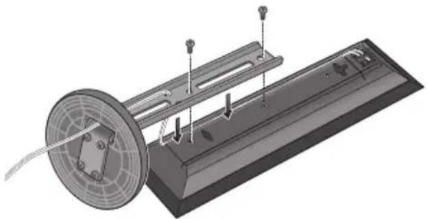 PIONEER HTP710 - Secure the speaker and the pole with 2 screws. - 1