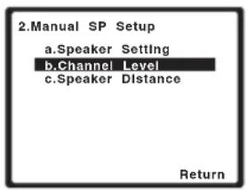 PIONEER HTP710 - Selecteer 'Channel Level' in het Manual SP Setup menu. - 1