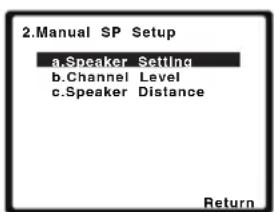 PIONEER HTP710 - Selecteer 'Speaker Setting' in het Manual SP Setup menu. - 1