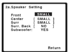 PIONEER HTP710 - Selecteer 'Speaker Setting' in het Manual SP Setup menu. - 2
