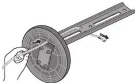 PIONEER HTP710 - Insert the speaker cable from the hole behind the base through to the pole. - 1