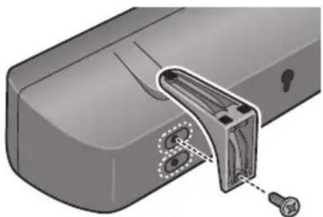 PIONEER HTP710 - Attach the speaker stand bases to the speaker. - 1