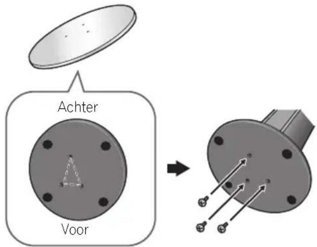 PIONEER HTP710 - Bevestig de voet van de luidsprekerstandaard met de bijgeleverde schroeven aan de steel. - 1
