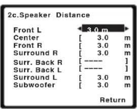 PIONEER HTP710 - Selecteer 'Speaker Distance' in het Manual SP Setup menu. - 2