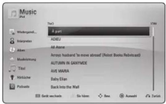 PIONEER BCSHF818 - iPod-Inhalte auf dem Bildschirm anzeigen - 1