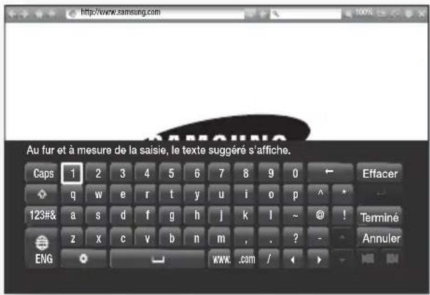 SAMSUNG HTFS9200 - Utilisation de la fenêtre contextuelle du clavier - 1