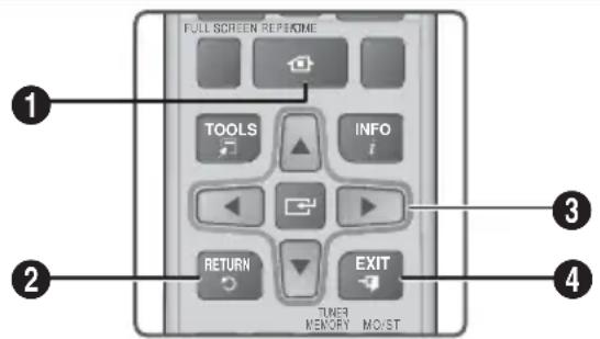 SAMSUNG HTFS5200 - Touches de la télécommande utilisées pour le menu paramètres - 1