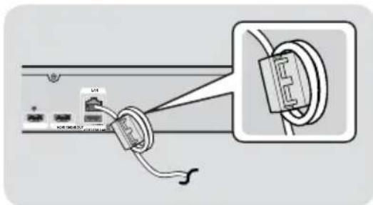 SAMSUNG HTFS5200 - Attaching the Toroidal Ferrite Core to the LAN Cable of the Product - 1