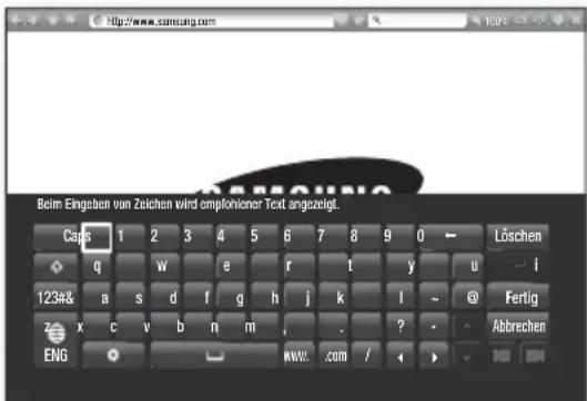 SAMSUNG HTF6550W - Verwenden der virtuellen Tastatur - 1