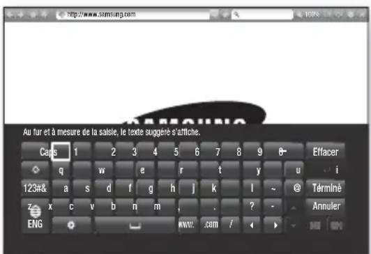 SAMSUNG HTF6550W - Utilisation de la fenêtre contextuelle du clavier - 1