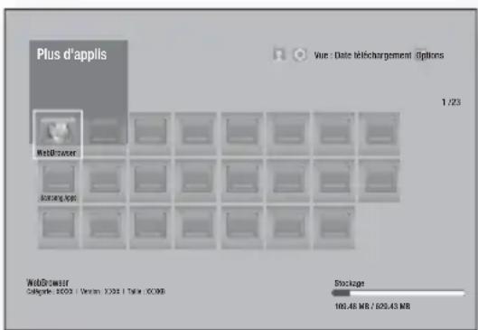 SAMSUNG HTF6530W - Utilisation de l'écran Toutes les applis téléchargées - 1
