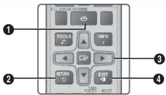SAMSUNG HTF6500 - Touches de la télécommande utilisées pour le menu Paramètres - 1