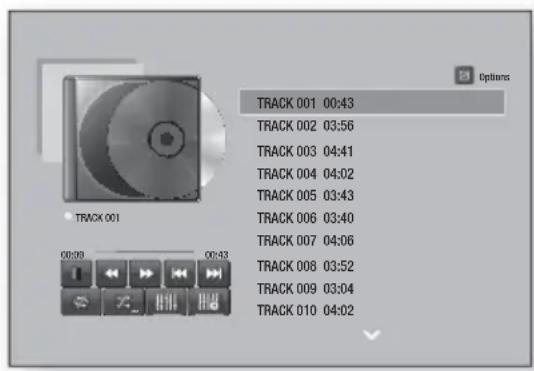 SAMSUNG HTF6500 - Commandes de l'écran Musique - 1