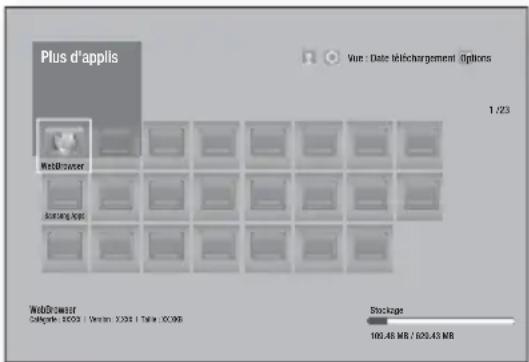 SAMSUNG HTF6500 - Utilisation de l'écran Toutes les appli telechargeés - 1