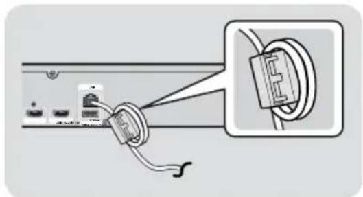 SAMSUNG HTF5550 - Attaching the Toroidal Ferrite Core to the LAN Cable of the Product - 1