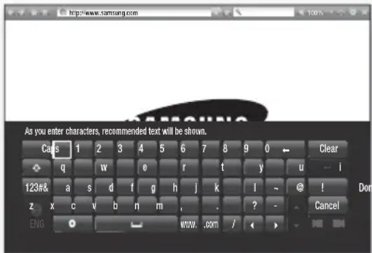 As you enter characters, recommended text will be shown. Calls 1 2 3 4 5 6 7 8 9 0 ← Clear q w e r t y u - i 123#& a s d f g h j k l ~ @ ! Don z x c v b n m , . ? - ENG www .com / < ><