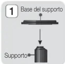 SAMSUNG HTF5550 - Installazione dei diffusori sul supporto a colonna - 1