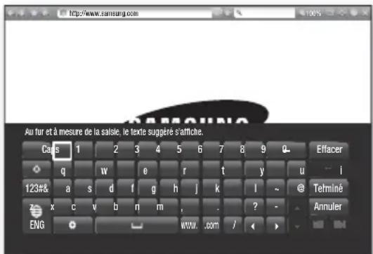 Au fur et à mesure de la saisie, le texte suggéré s'attiche. Cats 1 2 3 4 5 6 7 8 9 Q Effacer q w e r t y u 123#& a s d f g h j k l ~ @ Tetminé x c v b n m , . ? - Annuler ENG www.com /